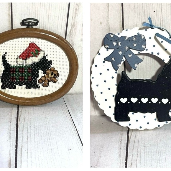 Set of 2 Vintage Scottie Dog Ornaments - Picture 1 of 10